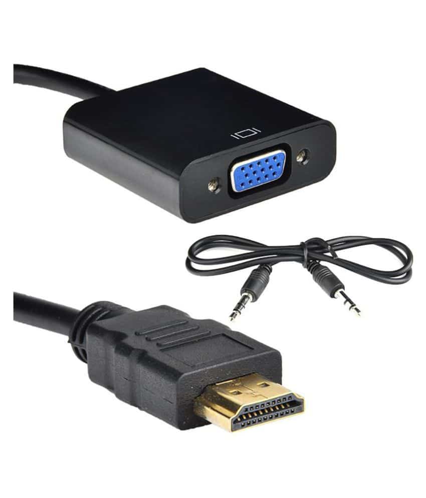 HDMI to VGA Adapter, HDMI-VGA 1080P Converter with 3.5mm Audio Jack and USB  Power Supply for HDMI Laptop, PC, PS4, Blue Ray Player, Raspberry Pi, Xbox