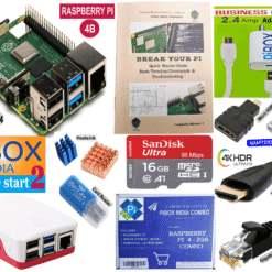 PiBOX India Raspberry Pi 4 2GB Jump Start2 Combo With Pi4 2GB, Pi4 Official case,16GB Noobs card, BIS 3 amps Charger, Copper Heatsink, HDMI Cable, Ethernet Cable and Adapters - 2019 Model
