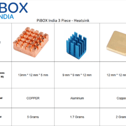 Alternative view of PiBOX India Raspberry PI Heatsink, Raspberry PI - 3 Piece Heavy Copper and Aluminium Heatsink Cooler Cooling Kit for Pi 3, Pi 2, Pi Model 3B+