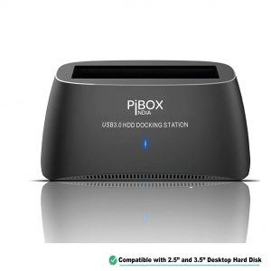 PiBOX India, USB 3.0 Hard Drive Docking Station (USB to SATA Docking Station) with 10TB+ Drive Support for 2.5 Inch & 3.5 Inch HDD SSD- Supports SATA I, II, III and UASP ASM1153e- Top-Loading Design