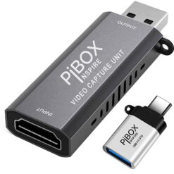 Video Capture Card, PiBOX India, 4K HDMI to USB 3.0 Game Capture Device Aluminium Windows Android Mac,HD 1080P 60fps Audio Video Card Live Streaming Gaming Conference,Teaching or Live Broadcasting