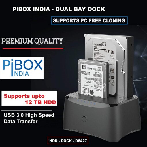 Pibox India Dual Bay Usb To Sata I Ii Iii Hard Drive Docking Station Upto Tb For Or