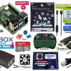 PiBOX India, XPERT Cool 4, Raspberry Pi 4 4GB Combo kit 4413W with Pi4 4GB, Pi4 Fan case, Dual Speed Fan,32GB Noobs Card, Mini Keyboard Combo, BIS 3 Amps Charger, 3 Piece Heatsink, HDMI Cable - 2022