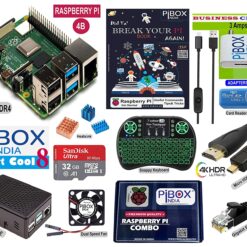 PiBOX India, XPERT Cool 8, Raspberry Pi 4 8GB Combo kit 4823W with Pi4 8GB, Pi4 Fan case, Dual Speed Fan,32GB Noobs Card, Mini Keyboard Combo, BIS 3 Amps Charger, 3 Piece Heatsink, HDMI Cable - 2022