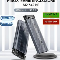 Alternative view of NVME M2 Enclosure, PiBOX India NVMe SSD Enclosure - USB 3.2 10Gbps, Tool-Free M.2 NVMe Case, PCI-E NVMe Reader, USB-C, Supports M & B&M Keys, 2230/2242/2260/2280 SSDs, REALTEK RTL9210 Chipset