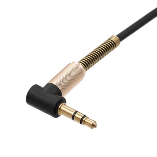 PiBOX India - ELBOW SPRING Right-Angle-Head- Premium - 3.5mm Aux Audio Cable Male - Male Plug - 3.5mm Male- 1 Meter - Image 6