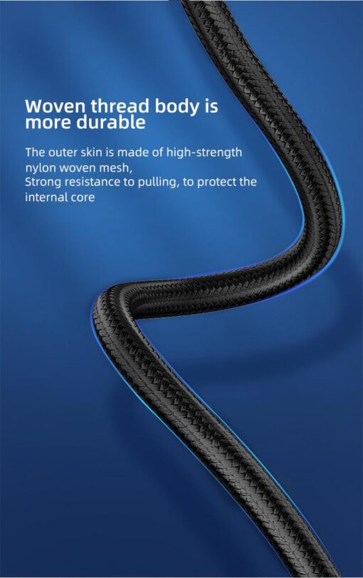 PiBOX India - Braided Premium - 3.5mm Aux Audio Cable Male - Male Plug - 3.5mm Male- 1 Meter - Image 3