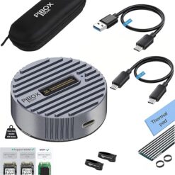 M.2 NVMe NGFF SSD Docking Station - PiBOX India Dual Protocol NVMe SATA Dock USB 3.0 10Gbps, Heavy Aluminum M.2 SSD Dock with Heat Dissipation, Tool-Free M Key B&M Key 2230/2242/2260/2280 RTL9210B