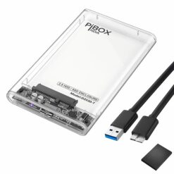 Alternative view of 2.5 inch Hard Drive Enclosure Type 3.0 Transparent, PiBOX India 6Gbps USB 3.0 to SATA III Tool-Free External Hard Drive Enclosure for 7mm/9.5mm 2.5" SSD LAPTOP HDD with UASP for Samsung WD, Xbox PC TV