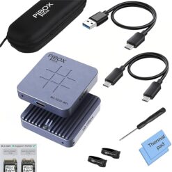 Alternative view of M.2 2230 NVMe SSD Enclosure, PiBOX India, 10Gbps USB 3.2 Gen 2, REALTEK RTL9210 Chipset, CNC Aluminum Cooling Fins, External NVMe Reader, USB-C Interface, M-Key B&M Key Compatible- M2-2230-NE1