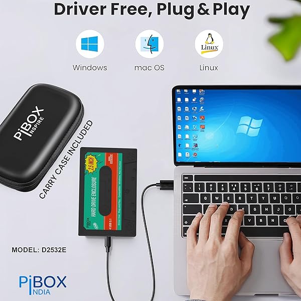 PiBOX 2.5 inch Hard Drive Enclosure Type c Retro Casette, PiBOX